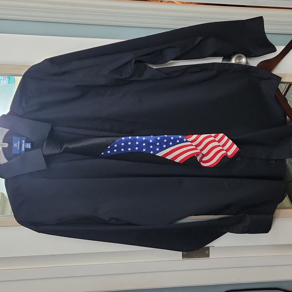 American Flag Patterned Tie